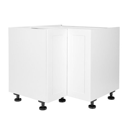 CAMBRIDGE Quick Assemble Modern Style, Shaker White 36 in. Lazy Susan Base Kitchen Cabinet (36 in. W x 24 in. D x 34.50 in. H) SA-BULZ36-SW
